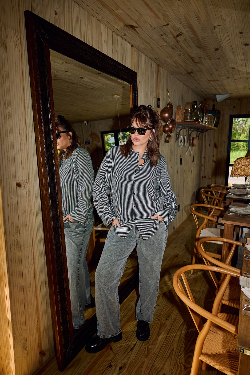 Calça Jeans Cintura Cruzada Plus Size Paloma