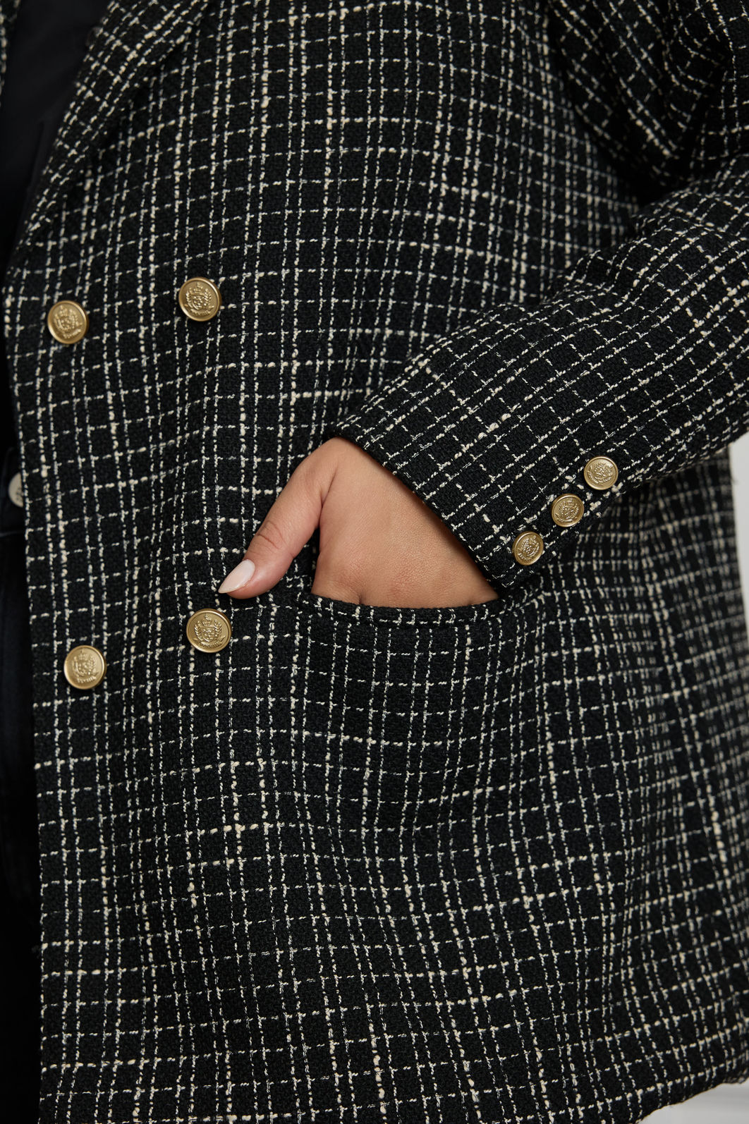 Blazer Alfaiataria Tweed Xadrez Blazer Alfaiataria Tweed Xadrez