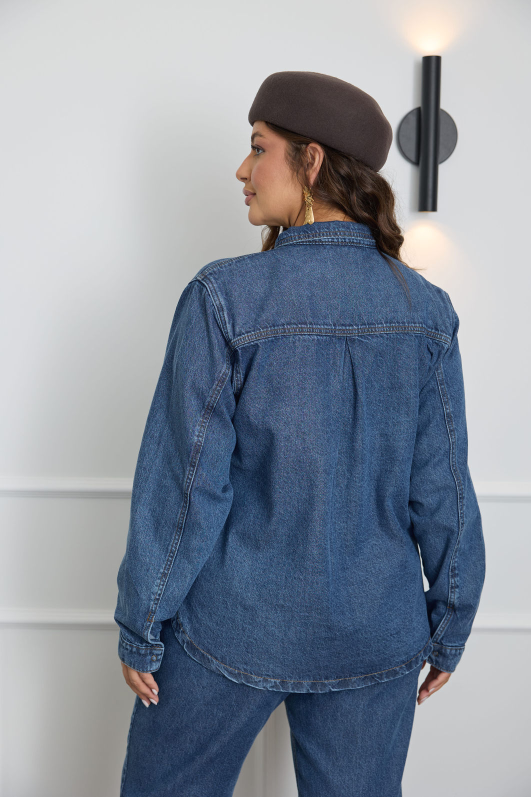 Camisa Jeans Plus Size Carolina Dark