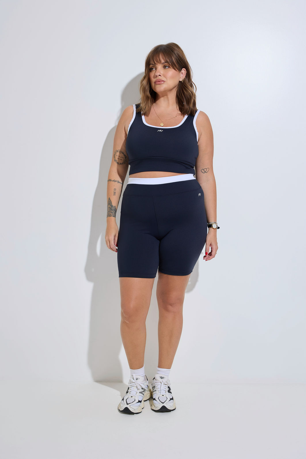 Top Fitness Plus Size Duo Preto e Branco