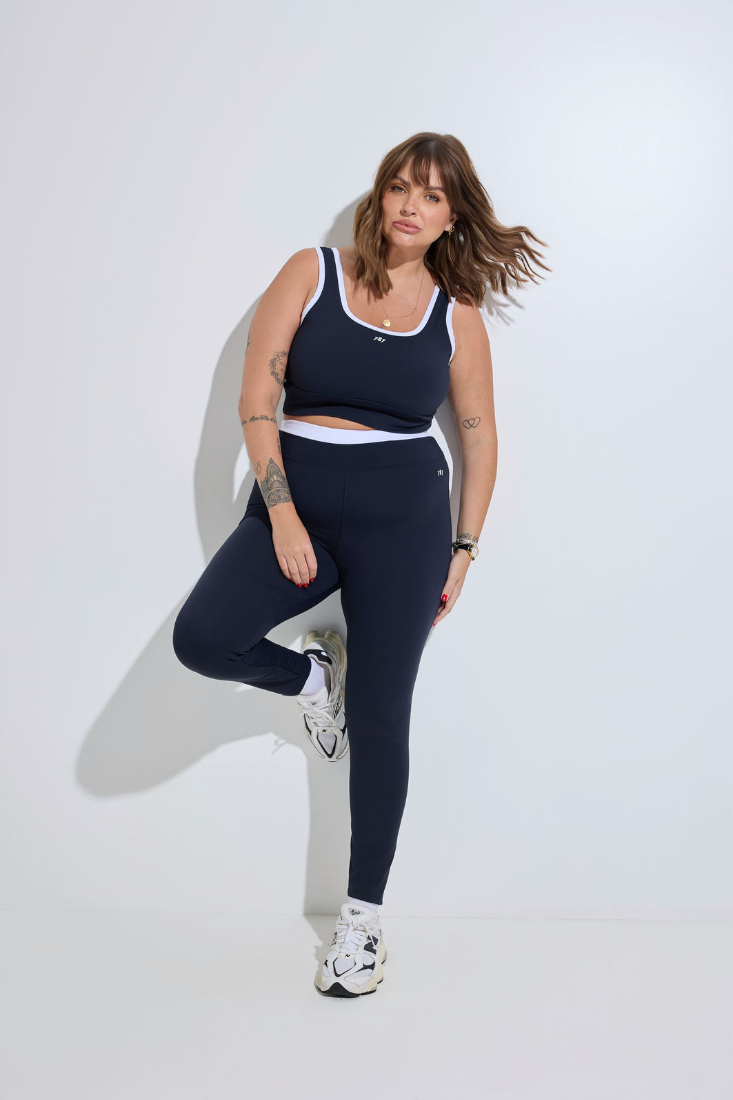 Legging Fitness Plus Size Duo Preto e Branco