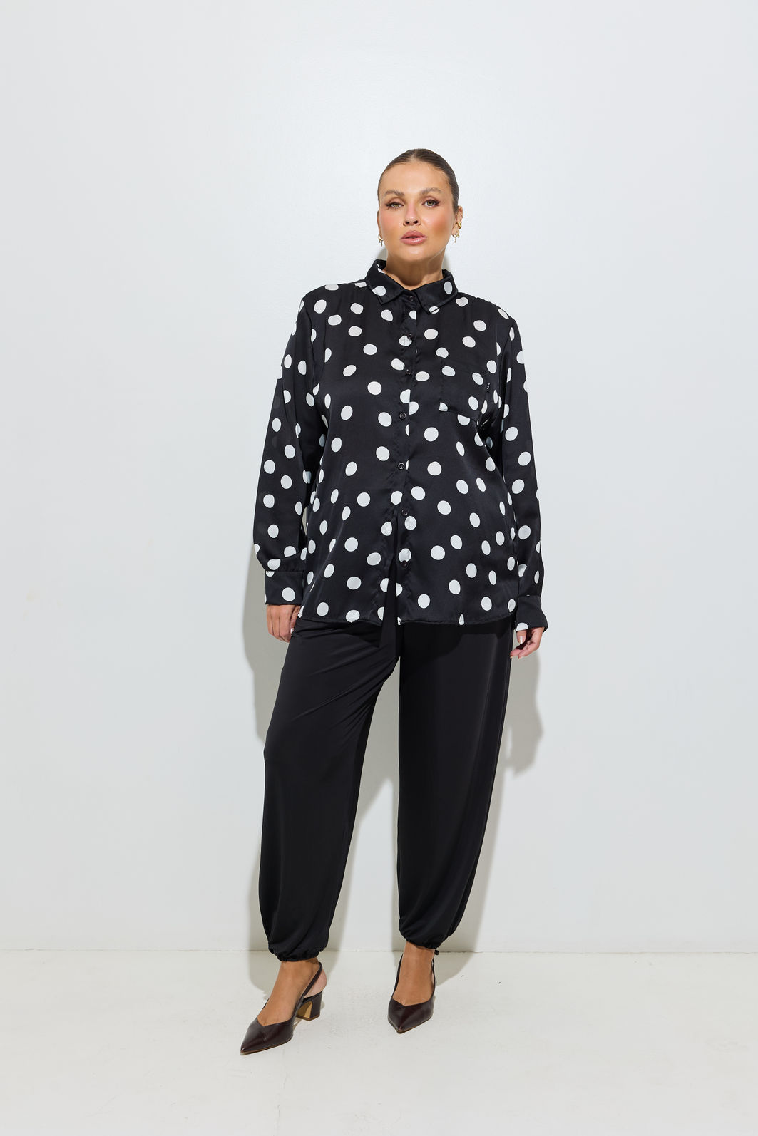 Camisa Alfaiataria Acetinada Poá