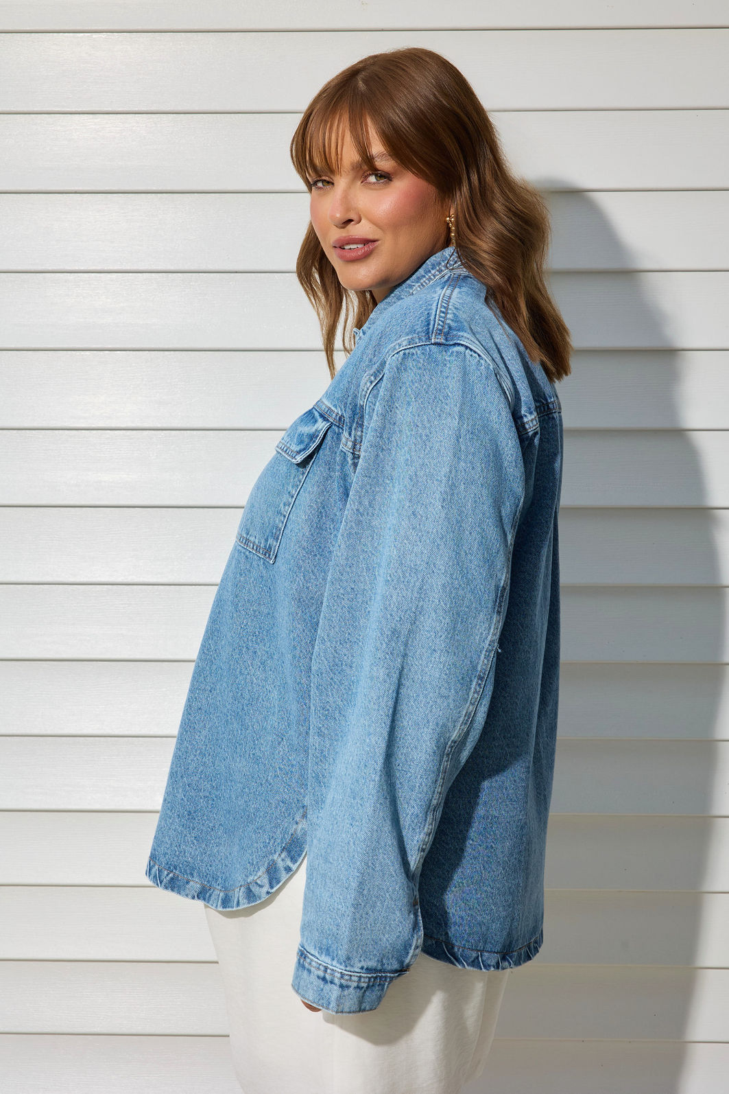 Camisa Jeans Plus Size Vick