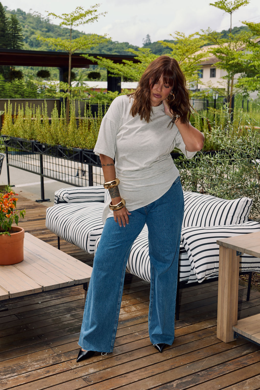 Calça Jeans Wide Leg Plus Size Carolina
