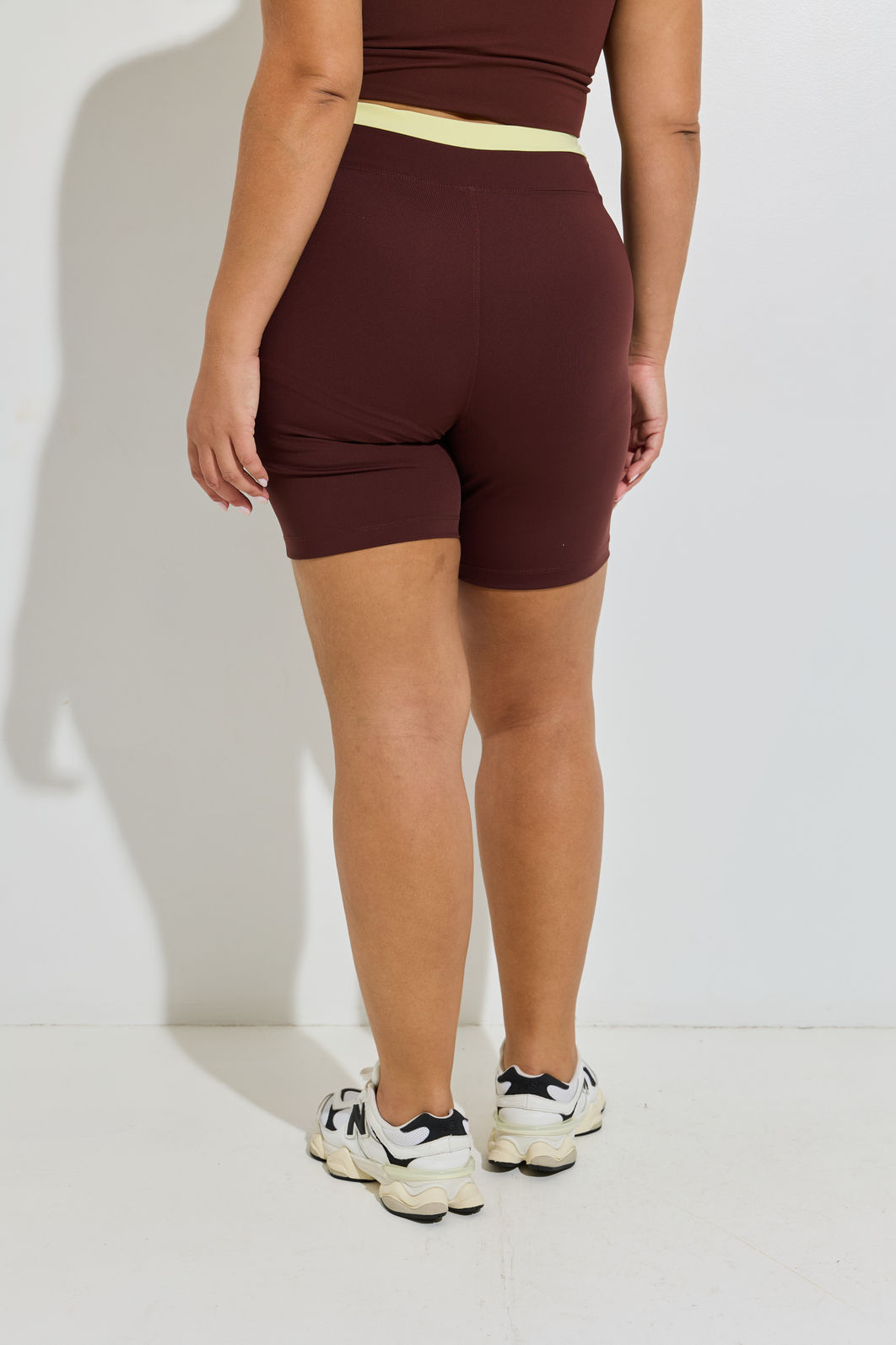 Bermuda Ftiness Plus Size Duo Marrom e Amarelo Bermuda Ftiness Plus Size Duo Marrom e Amarelo