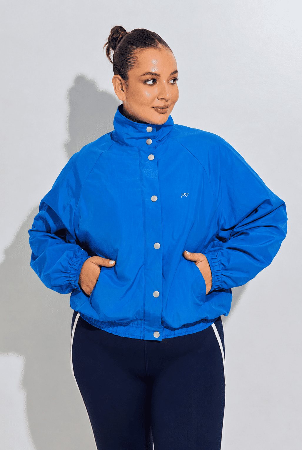 Jaqueta Plus Size Nylon Azul