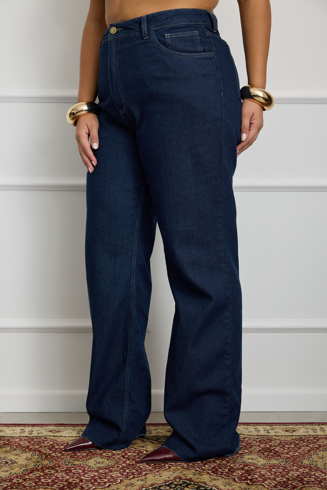 Calça Jeans Wide Leg Plus Size Maria Laura Calça Jeans Wide Leg Plus Size Maria Laura