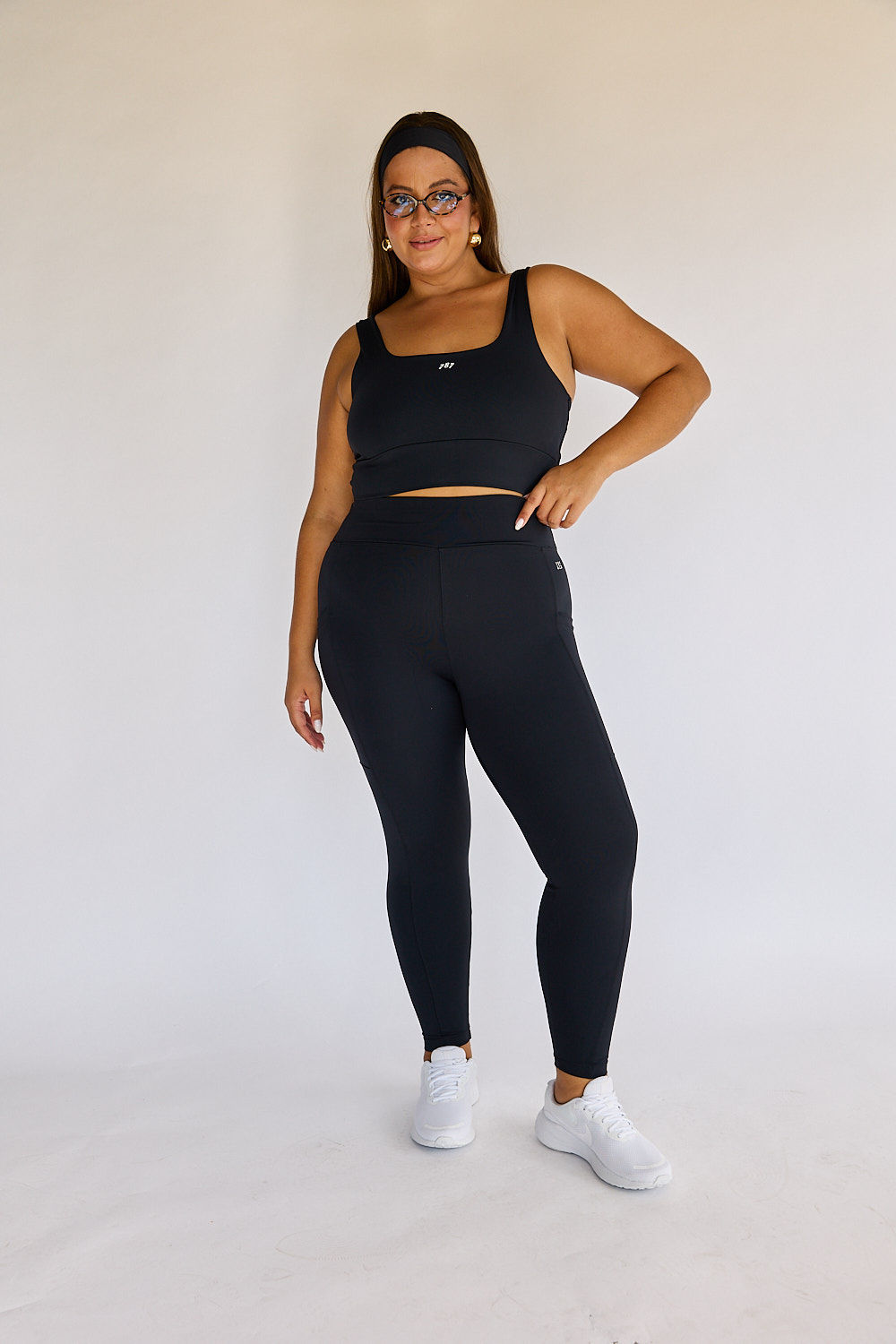 Legging Fitness Plus Size com Bolso Preta
