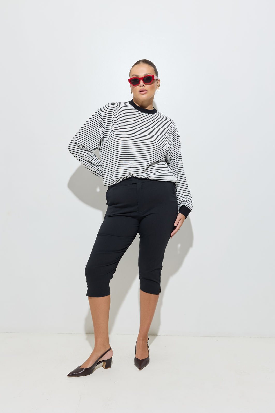 Blusa Cecilia Manga Longa Tricot Listrado Blusa Cecilia Manga Longa Tricot Listrado