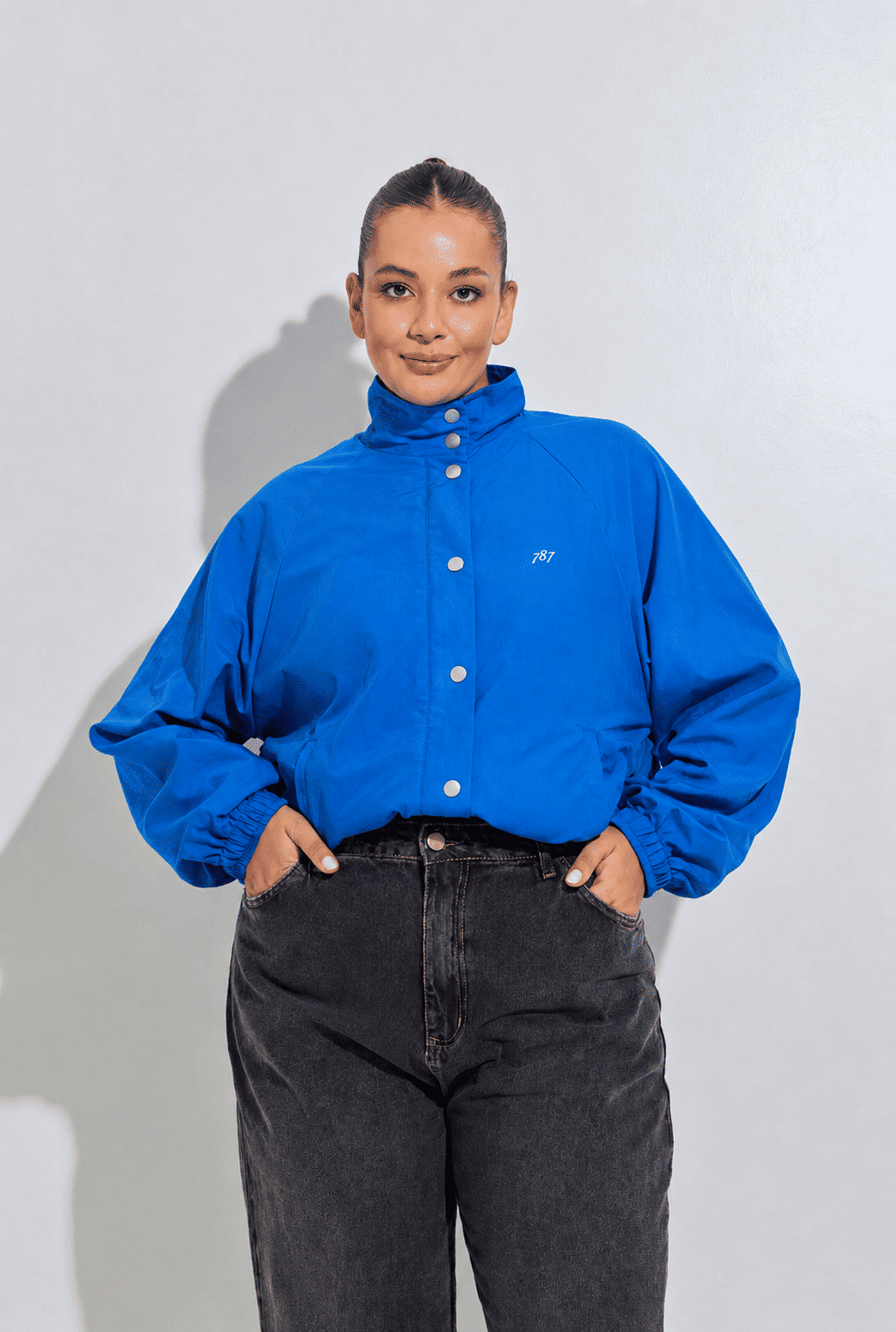 Jaqueta Plus Size Nylon Azul 787 Shirts