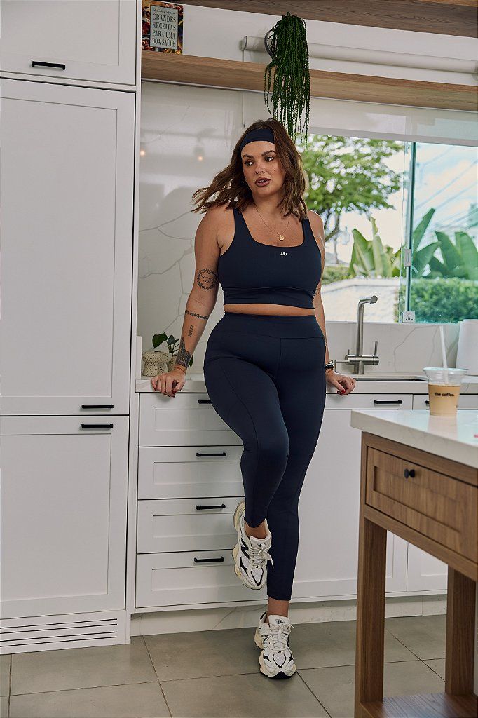 Legging Fitness Plus Size Preta