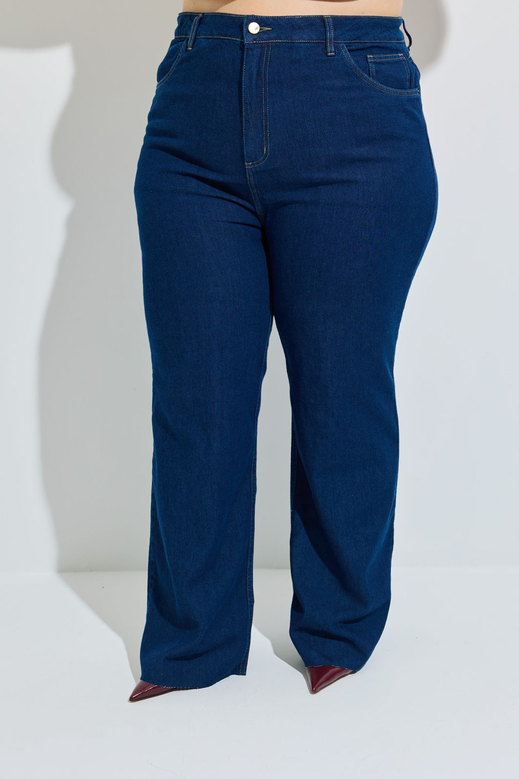 Calça Jeans Wide Leg Plus Size Maria Laura