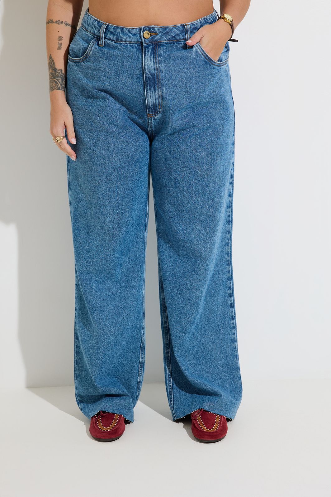 Calça Jeans Wide Leg Plus Size Carolina