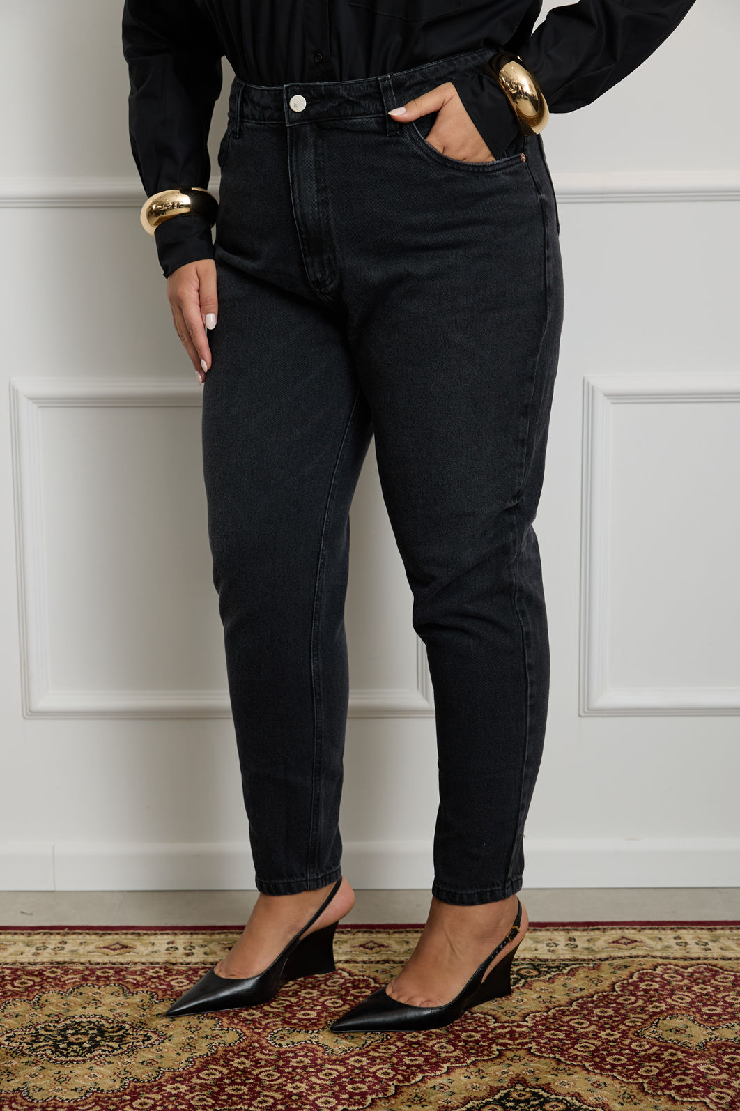 Calça Mom Jeans Vintage Plus Size Sol Calça Mom Jeans Vintage Plus Size Sol