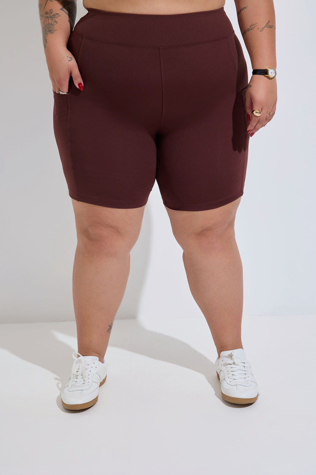 Bermuda Fitness Plus Size com Bolso Mocha