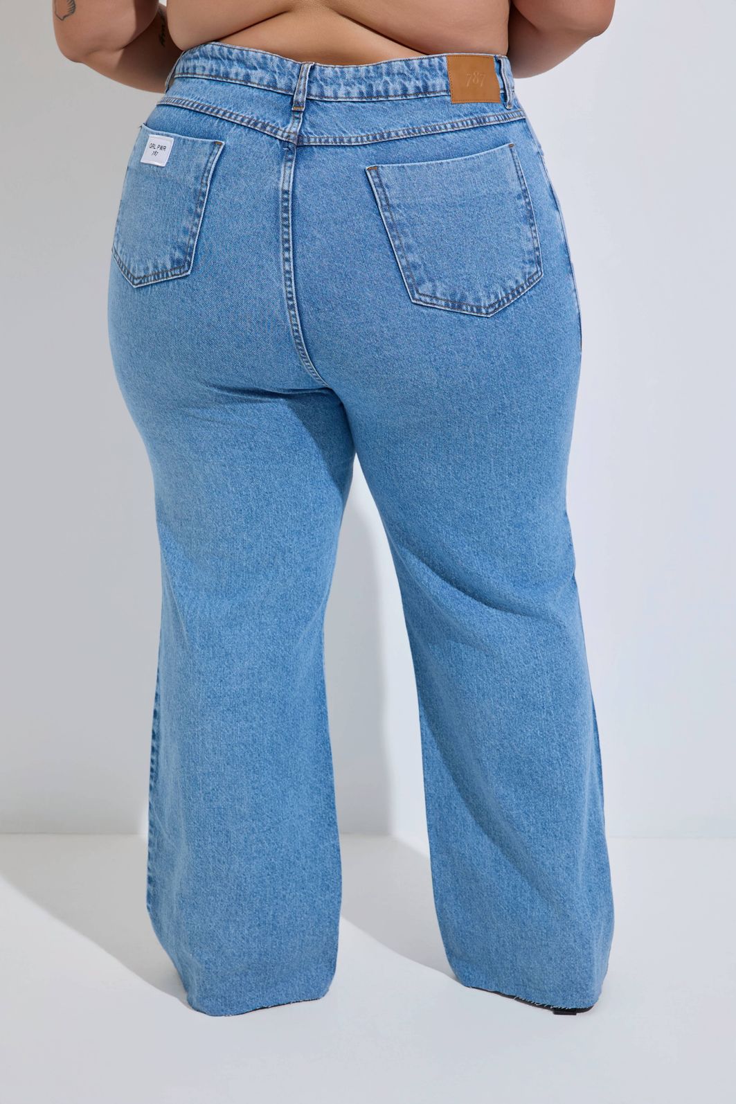 Calça Jeans Wide Leg Plus Size Sandra