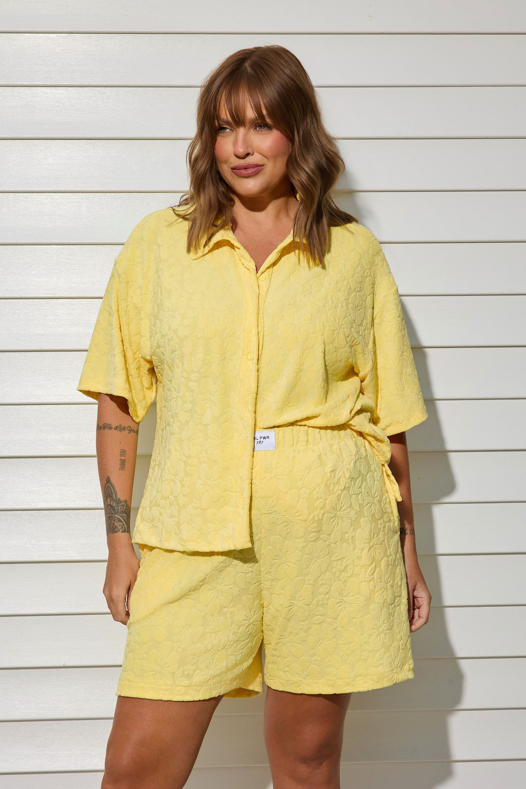 Shorts Atoalhado Amarelo