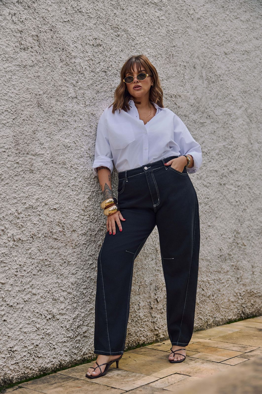 Calça Jeans Reta Plus Size Isabella Black