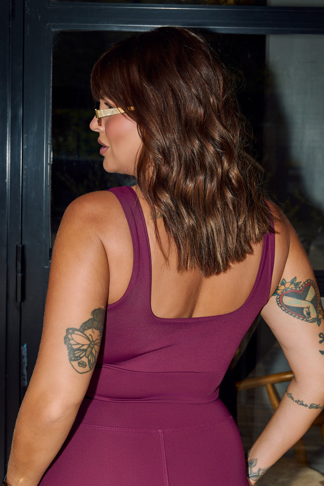 Top Fitness Plus Size Borgogna
