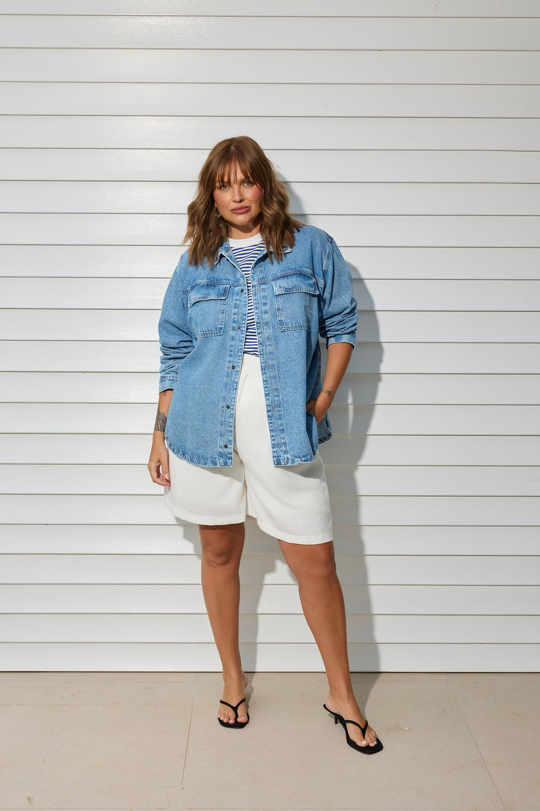 Camisa Jeans Plus Size Vick