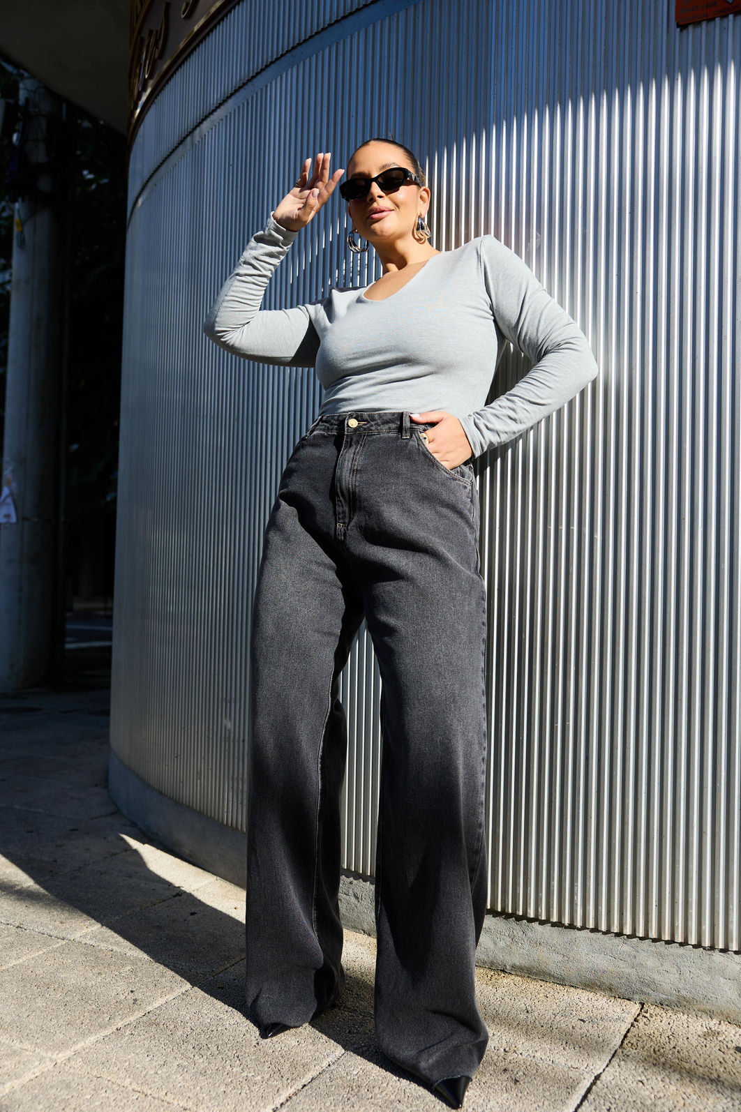 Calça Jeans Wide Leg Plus Size Annelise Calça Jeans Wide Leg Plus Size Annelise