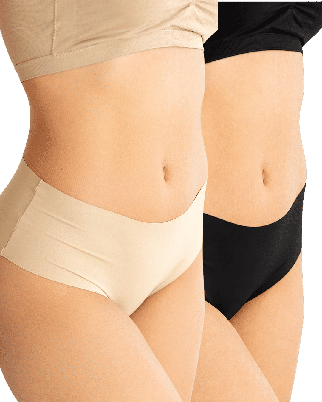 Kit 2 Calcinhas Tanga Alta Corte a Laser – Preto e Bege Kit 2 Calcinhas Tanga Alta Corte a Laser – Preto e Bege