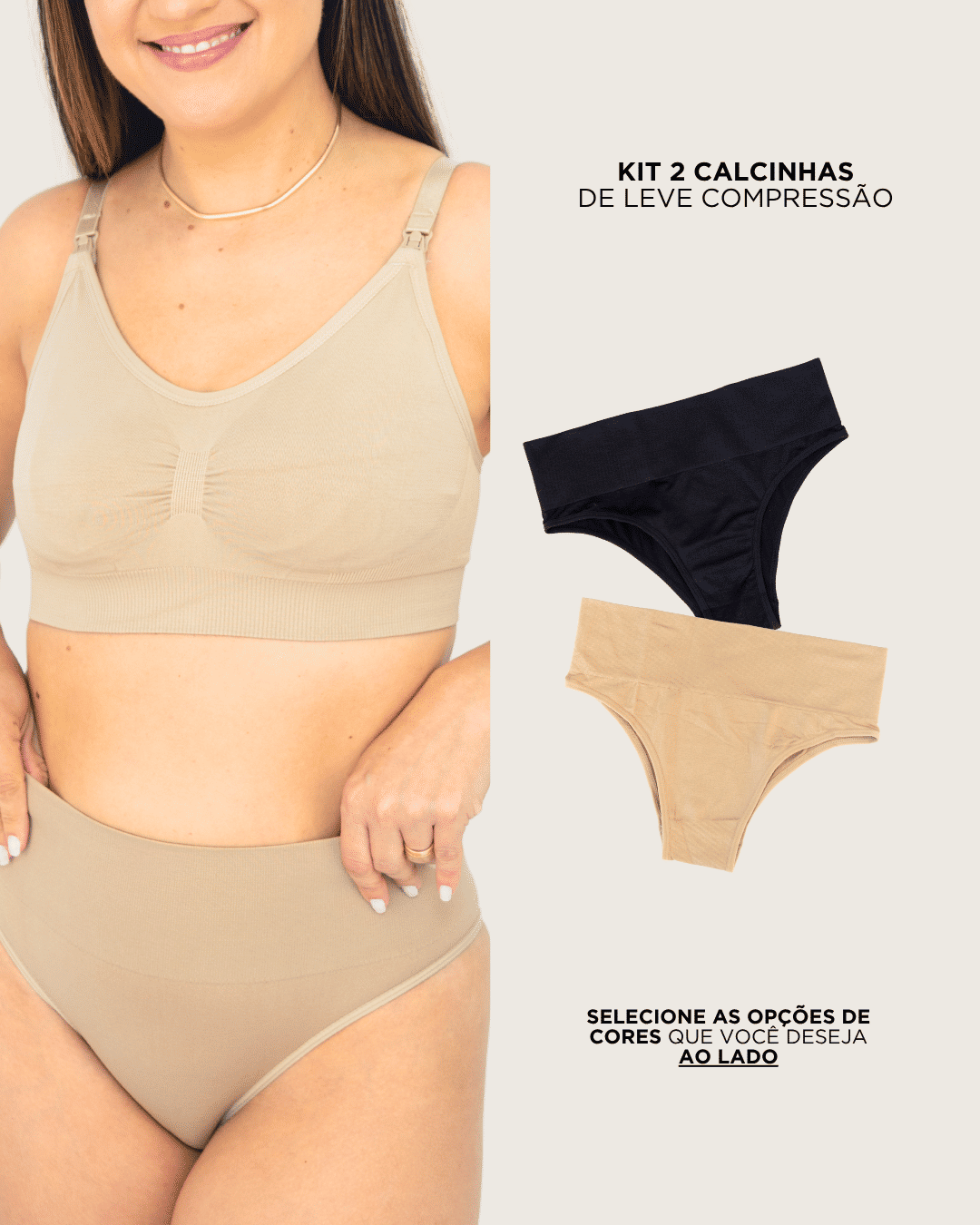 Kit 2 Calcinhas Pós Parto Tanga Sem Costura Leve Compressão - Zee Rucci Kit 2 Calcinhas Pós Parto Tanga Sem Costura Leve Compressão - Zee Rucci