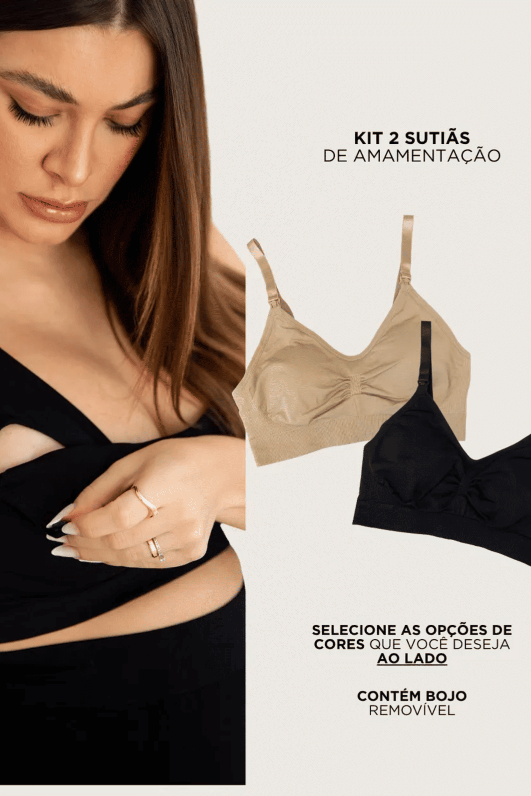 Kit 2 Sutiãs Amamentação Sem Costura Com Bojo - Zee Rucci Kit 2 Sutiãs Amamentação Sem Costura Com Bojo - Zee Rucci