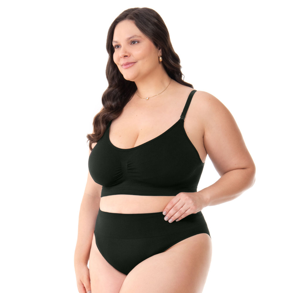 Kit 3 Calcinhas Pós Parto Tanga Sem Costura Leve Compressão Plus Size
