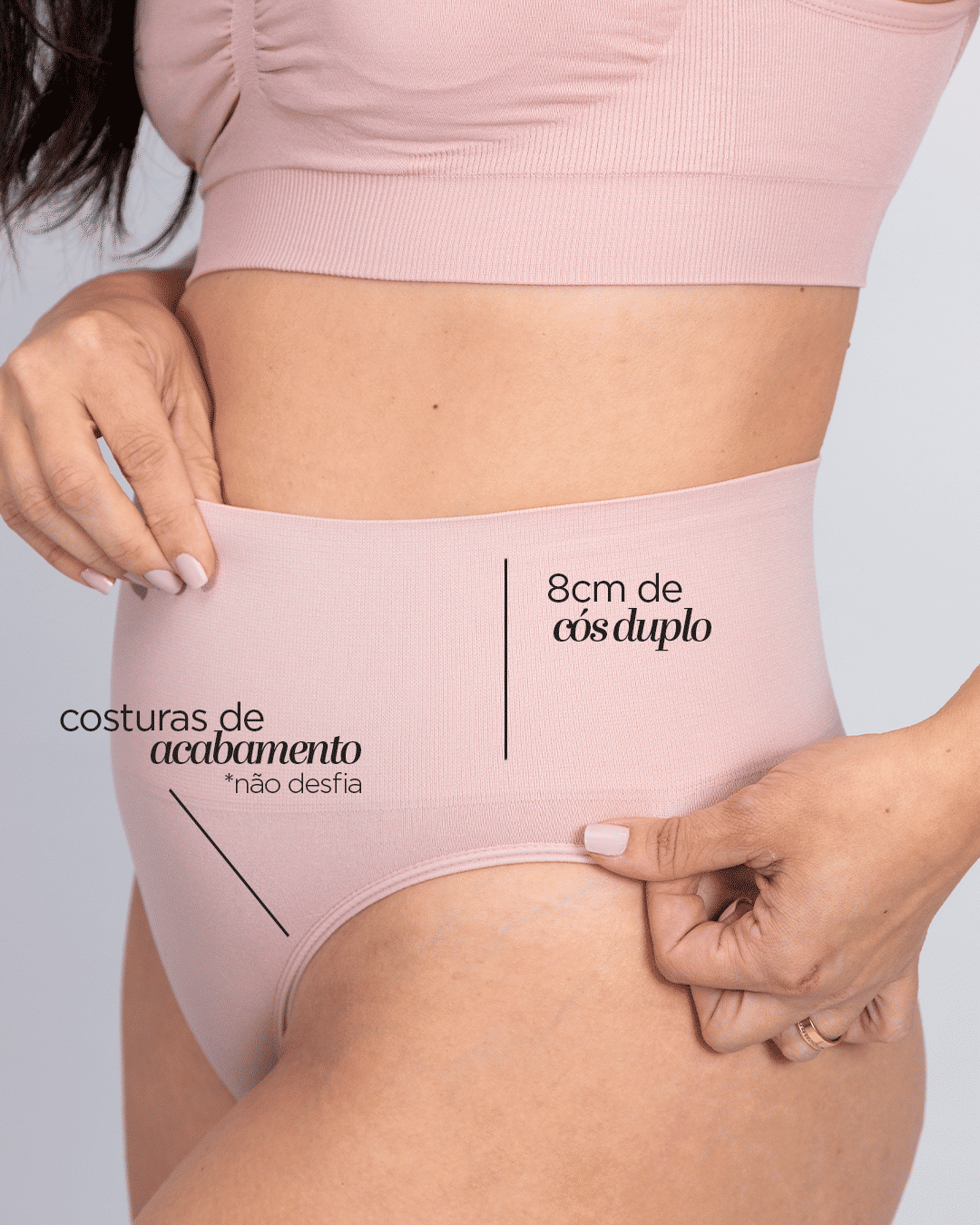 Kit 3 Calcinhas Pós Parto Tanga Sem Costura Leve Compressão Plus Size
