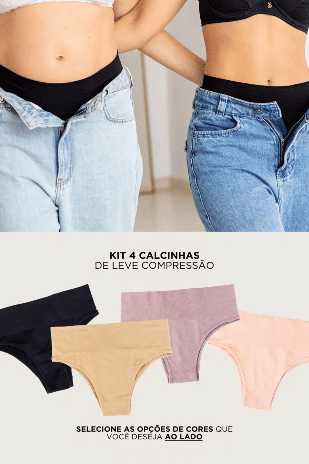 Kit 4 Calcinhas Pós Parto Tanga Sem Costura Leve Compressão Kit 4 Calcinhas Pós Parto Tanga Sem Costura Leve Compressão