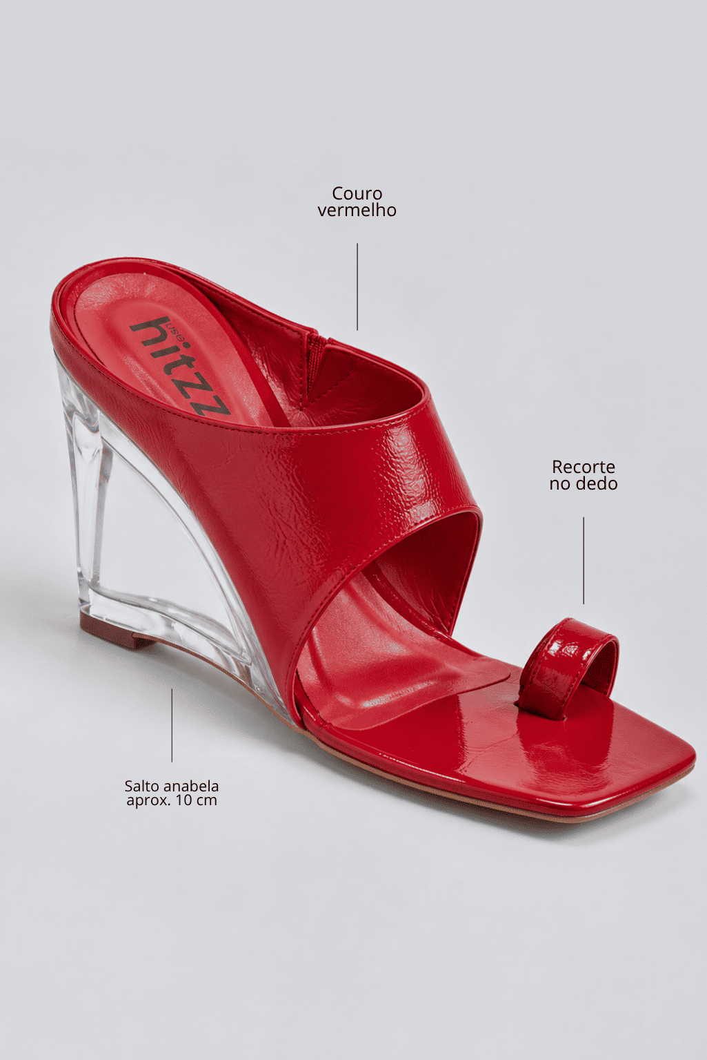 tamanco-feminino-dedo-salto-anabela-couro-vermelho-sucesso Detalhes do tamanco feminino de dedo salto anabela transparente couro vermelho Sucesso