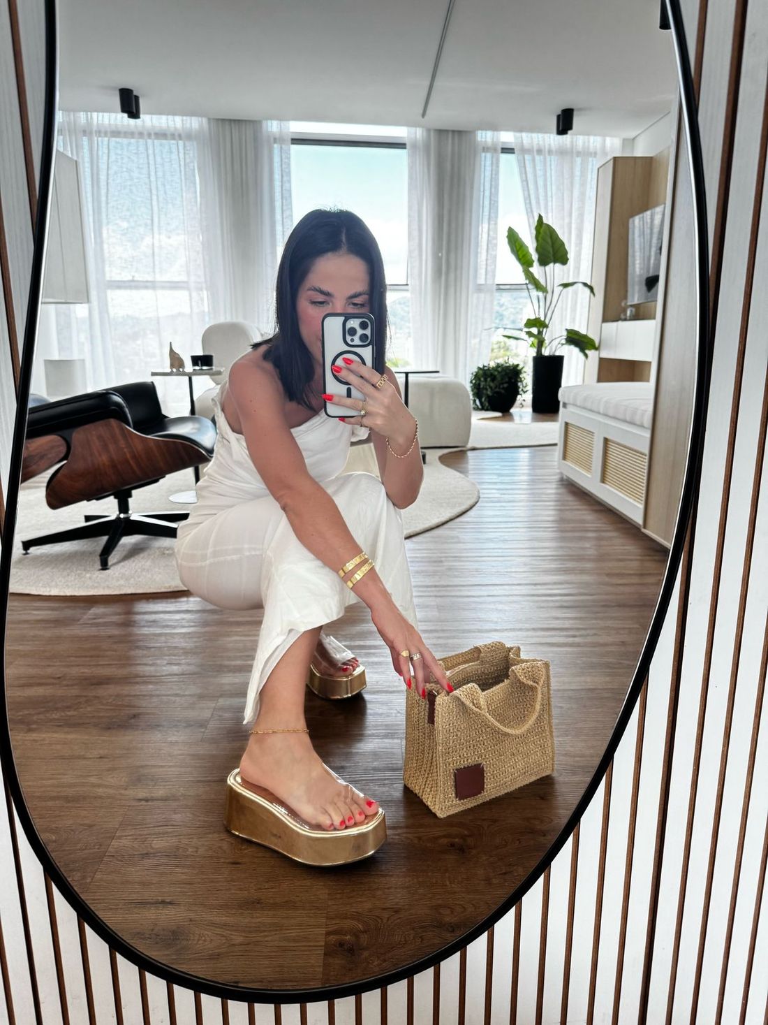 ADELE - TAMANCO FLATFORM FEMININA TIRA VINIL DOURADO