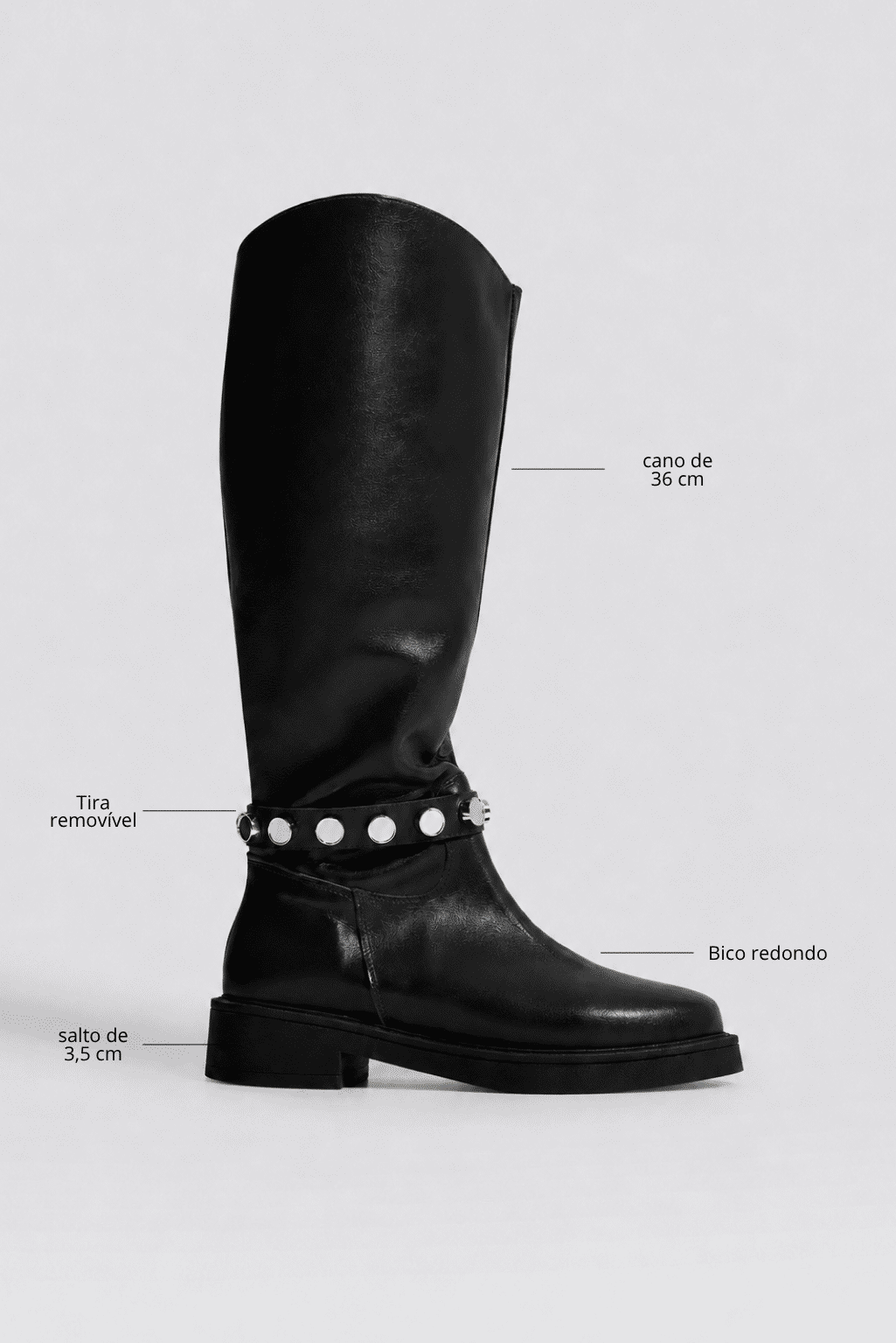 AMORA - BOTA FEMININA 2 EM 1 CANO LONGO COURO PRETA AMORA - BOTA FEMININA 2 EM 1 CANO LONGO COURO PRETA