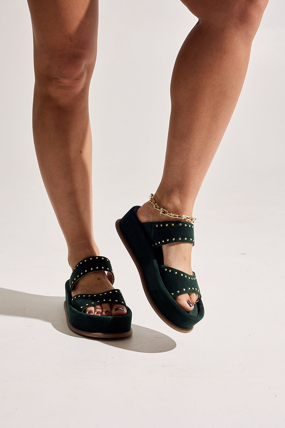 TAKA - PAPETE FLATFORM FEMININA CAMURÇA VERDE TAKA - PAPETE FLATFORM FEMININA CAMURÇA VERDE