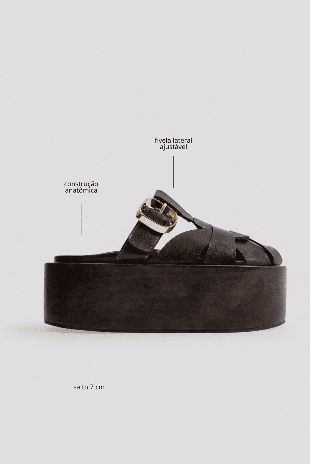 AURA - CLOG FEMININO PLATAFORMA MARROM AURA - CLOG FEMININO PLATAFORMA MARROM