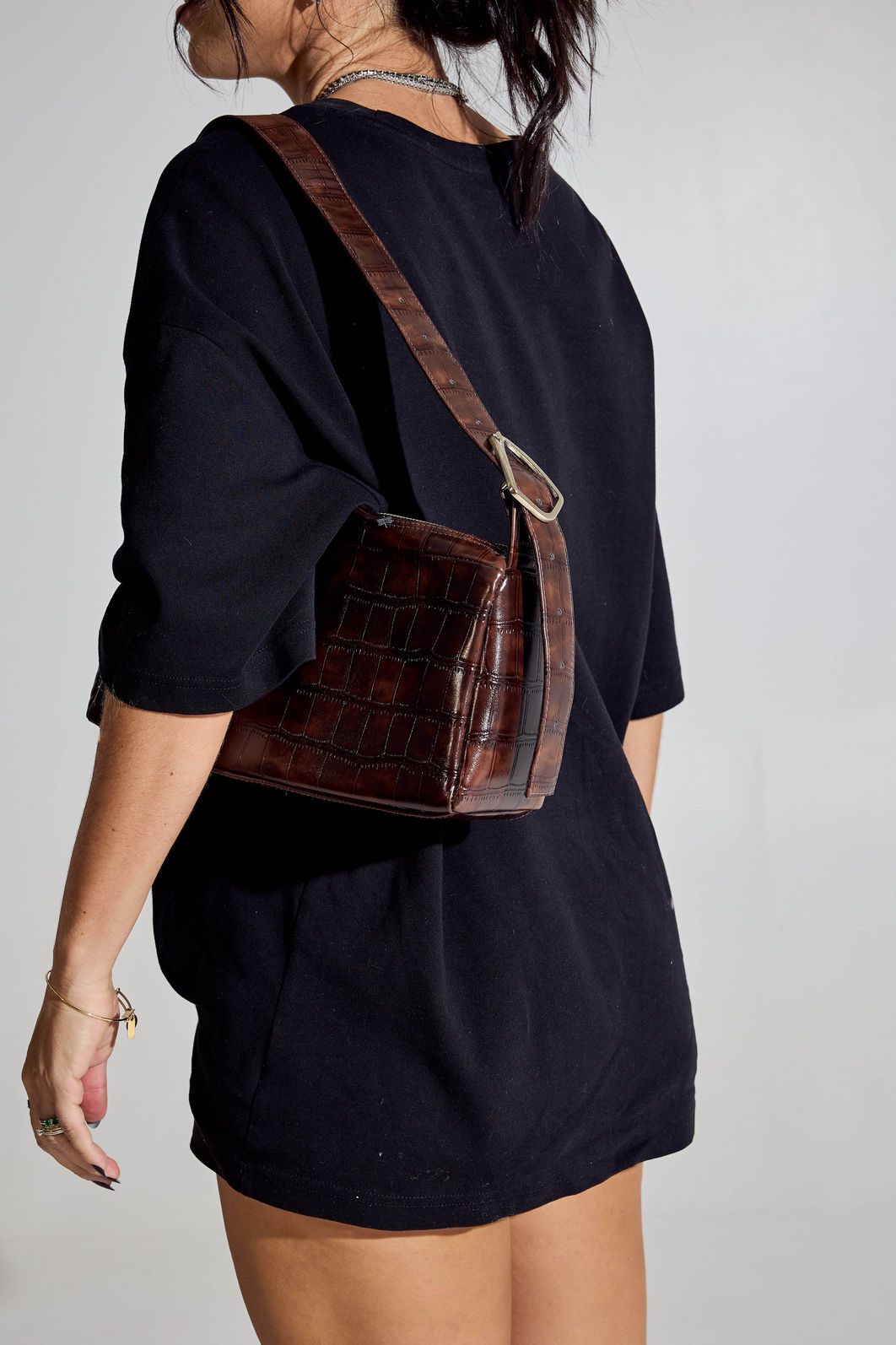 LARA - BOLSA FEMININA CROCO OMBRO MARROM LARA - BOLSA FEMININA CROCO OMBRO MARROM