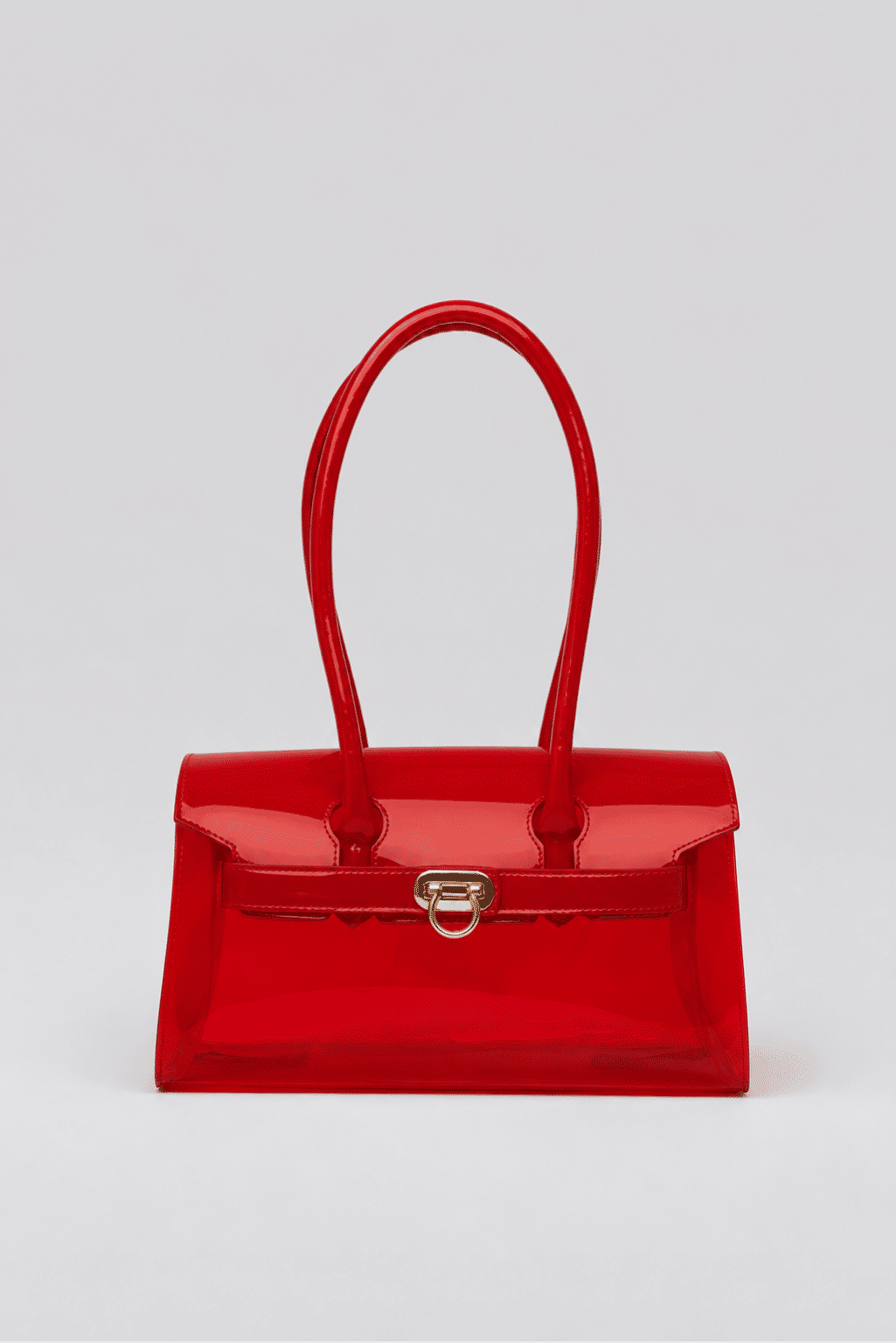 BOLSA FEMININA TRANSPARENTE VERNIZ VERMELHO GUMMY BOLSA FEMININA TRANSPARENTE VERNIZ VERMELHO GUMMY