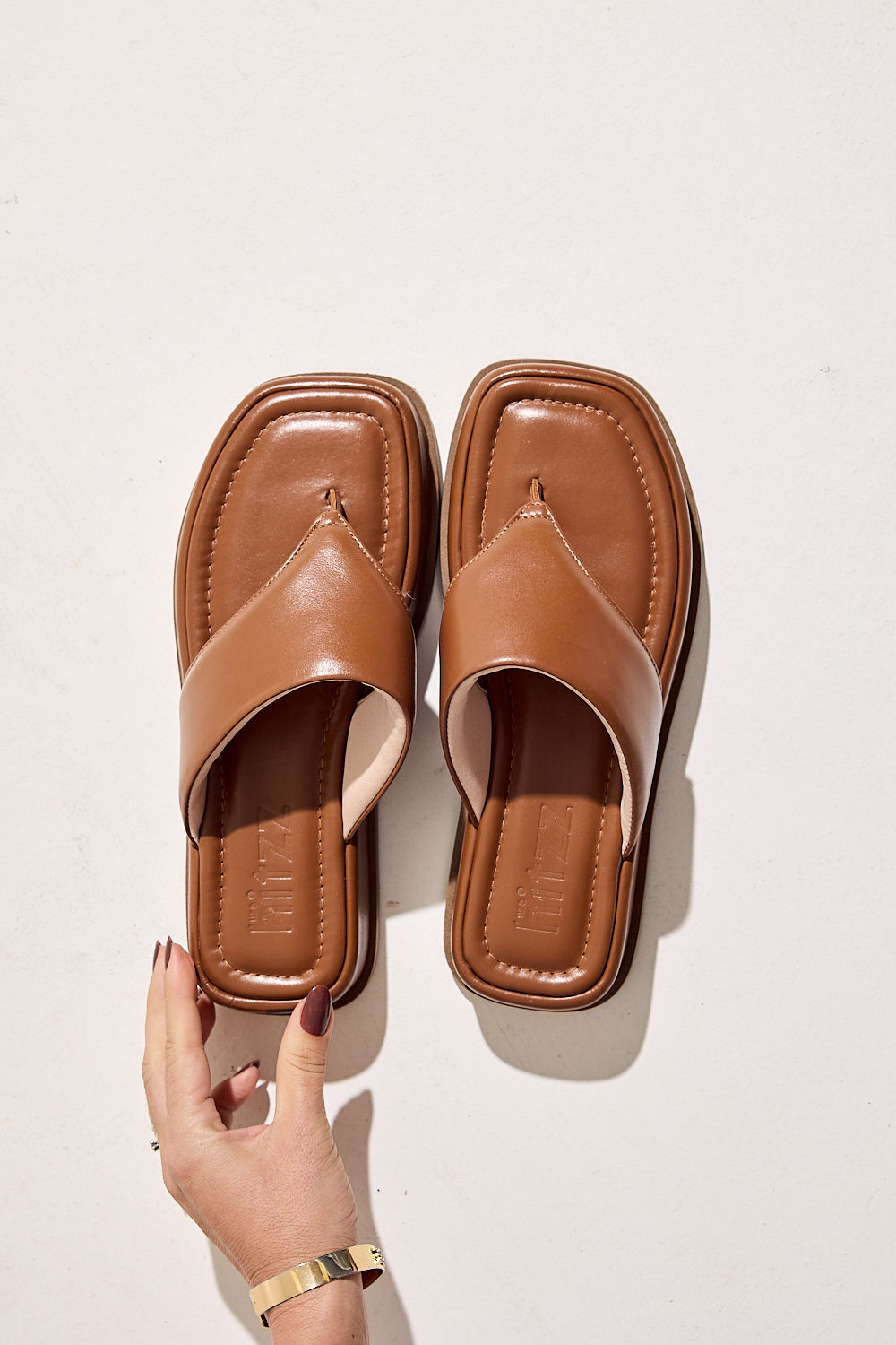 BÚZIOS - CHINELO FLATFORM COURO FEMININO CAMEL BÚZIOS - CHINELO FLATFORM COURO FEMININO CAMEL