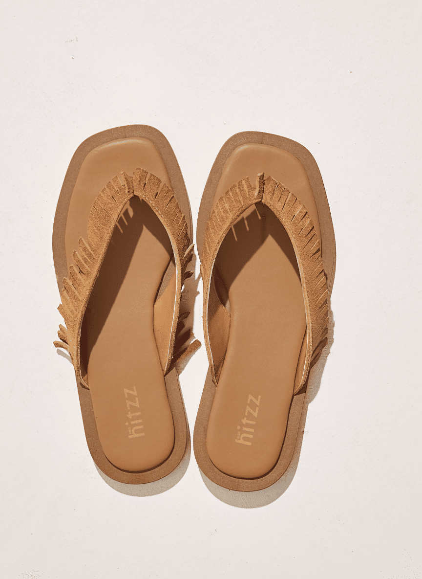 FUJI - CHINELO FLATFORM FEMININO FRANJAS COURO CAMEL FUJI - CHINELO FLATFORM FEMININO FRANJAS COURO CAMEL