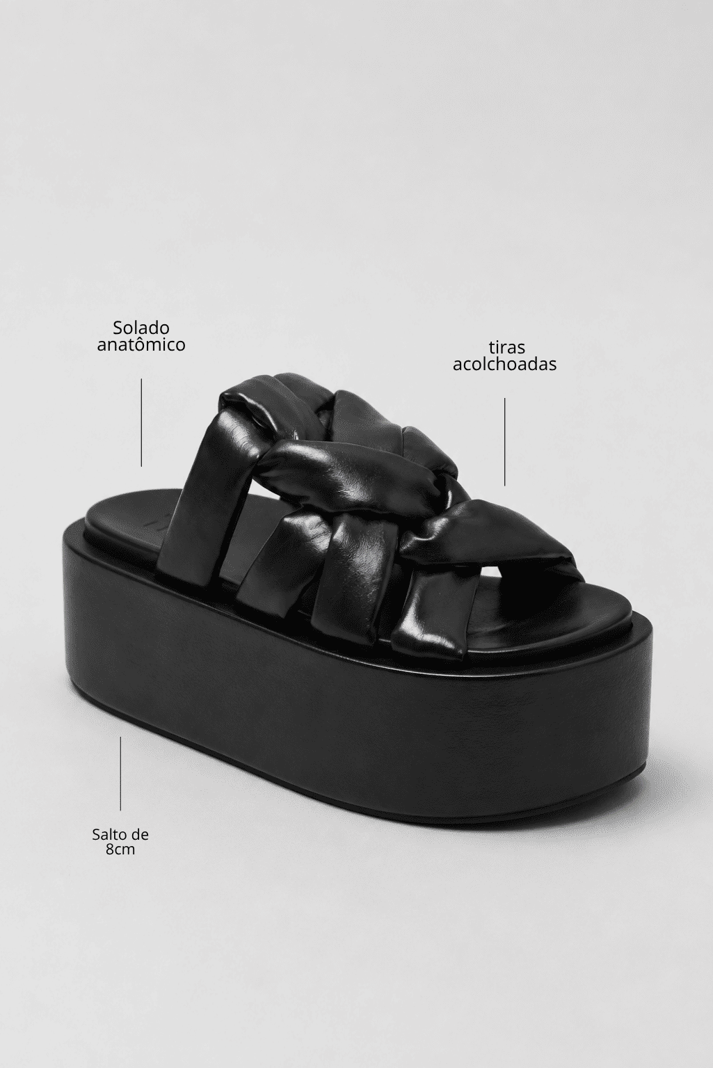 DARIELE - TAMANCO FLATFORM FEMININO PRETO