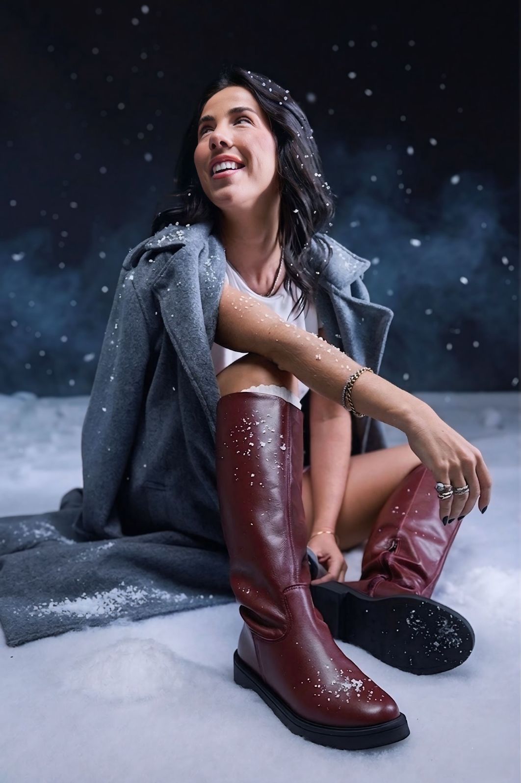 AMORA - BOTA FEMININA 2 EM 1 CANO LONGO COURO BORDÔ