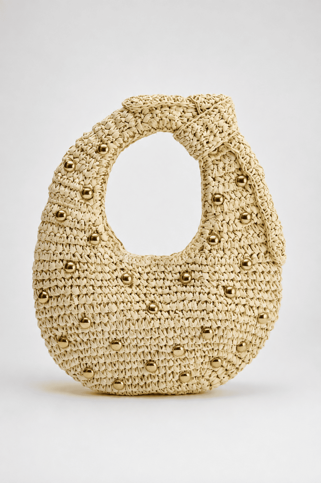 BOLSA FEMININA PALHA TACHAS DOURADAS - CRETA BOLSA FEMININA PALHA TACHAS DOURADAS - CRETA