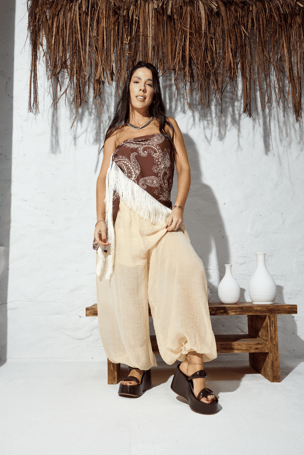 BETANI - TAMANCO FEMININO PLATAFORMA MARROM