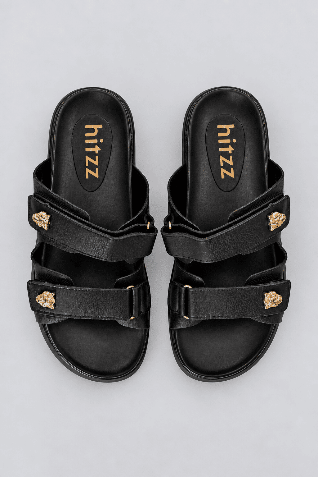 tiger-papete-feminina-tira-velcro-preta Papete Feminina Plataforma Tiger Preta vista superior