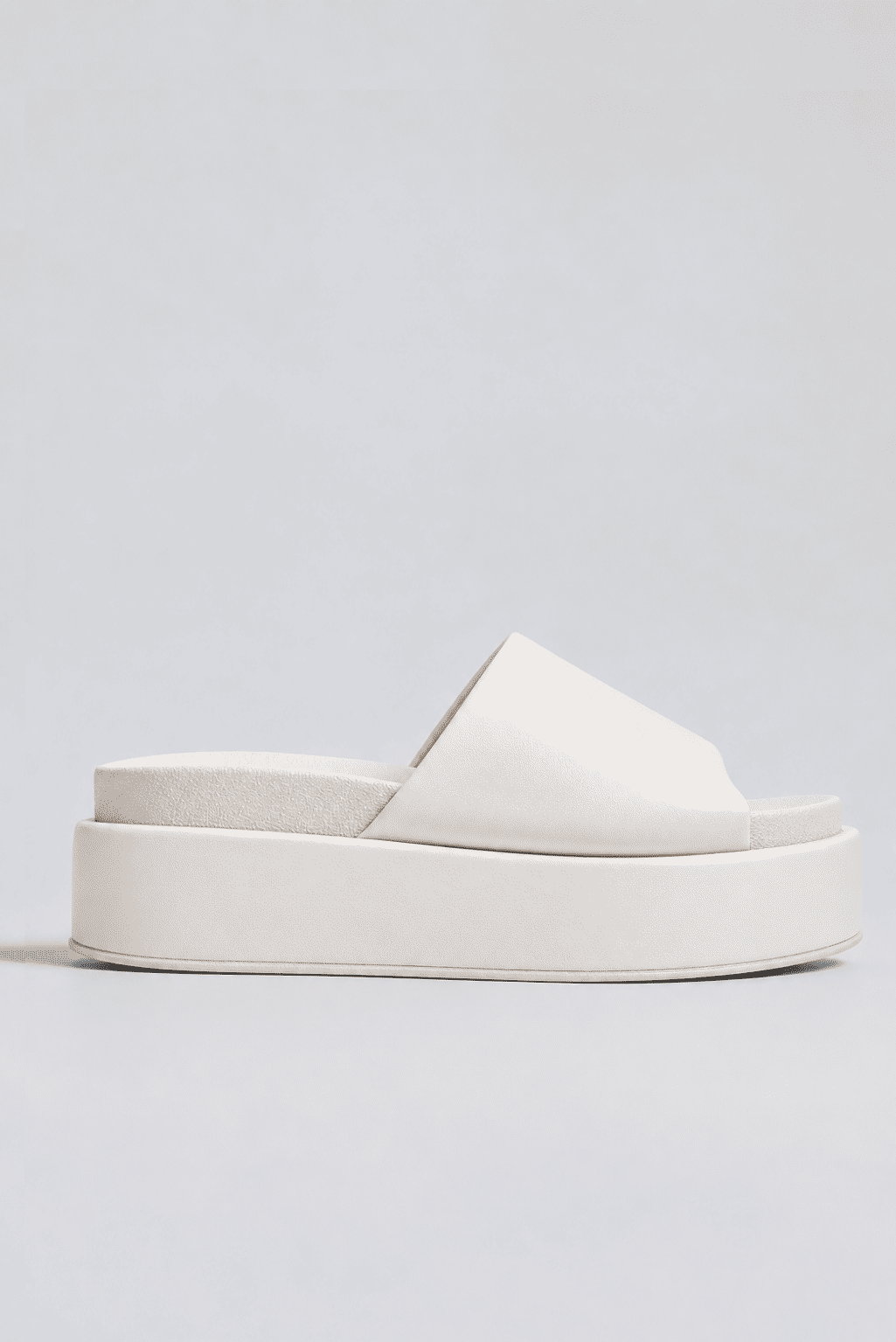 Tamanco feminino flatform tira acolchoada off white Fifi, vista lateral