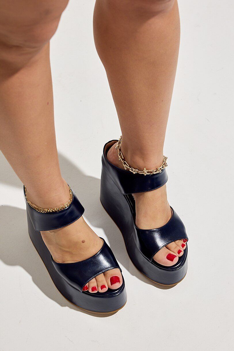 MILEY - TAMANCO PLATAFORMA FEMININO AZUL ESCURO MILEY - TAMANCO PLATAFORMA FEMININO AZUL ESCURO