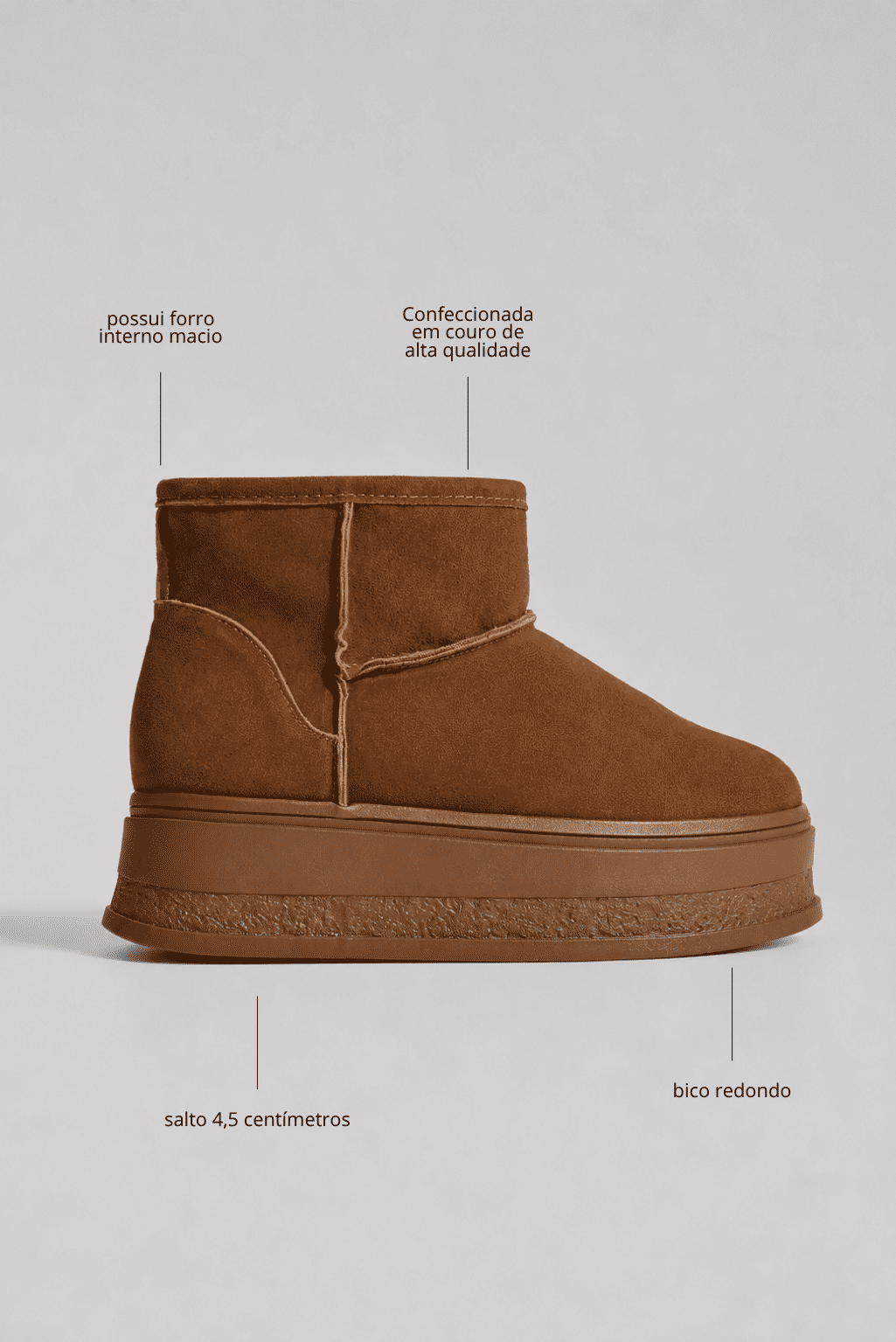 HIORI - BOTA FEMININA PELUCIADA COURO BEGE HIORI - BOTA FEMININA PELUCIADA COURO BEGE