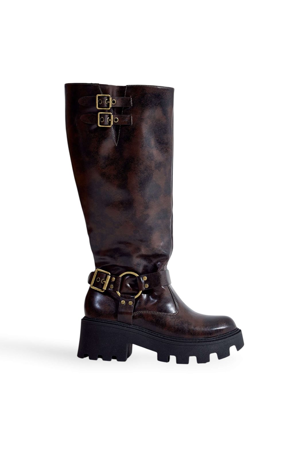 NAMU - BOTA FEMININA BIKER CANO LONGO TRATORADA MARROM NAMU - BOTA FEMININA BIKER CANO LONGO TRATORADA MARROM