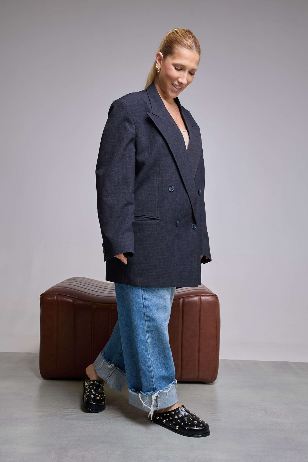 MORGAN - CLOG FEMININO TACHAS PRETO